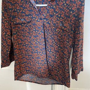 Floral button down blouse